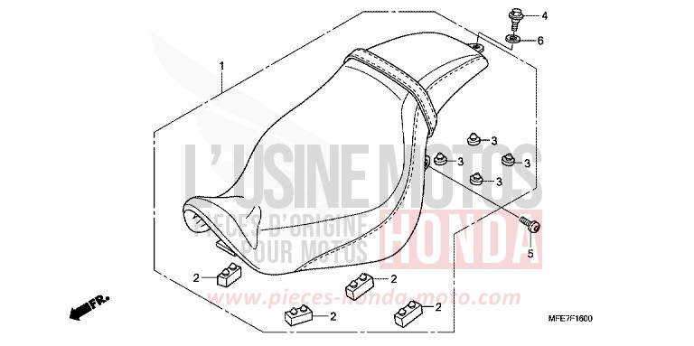 SEAT for Shadow Aero GRAPHITE BLACK (NHB01A) from 2008